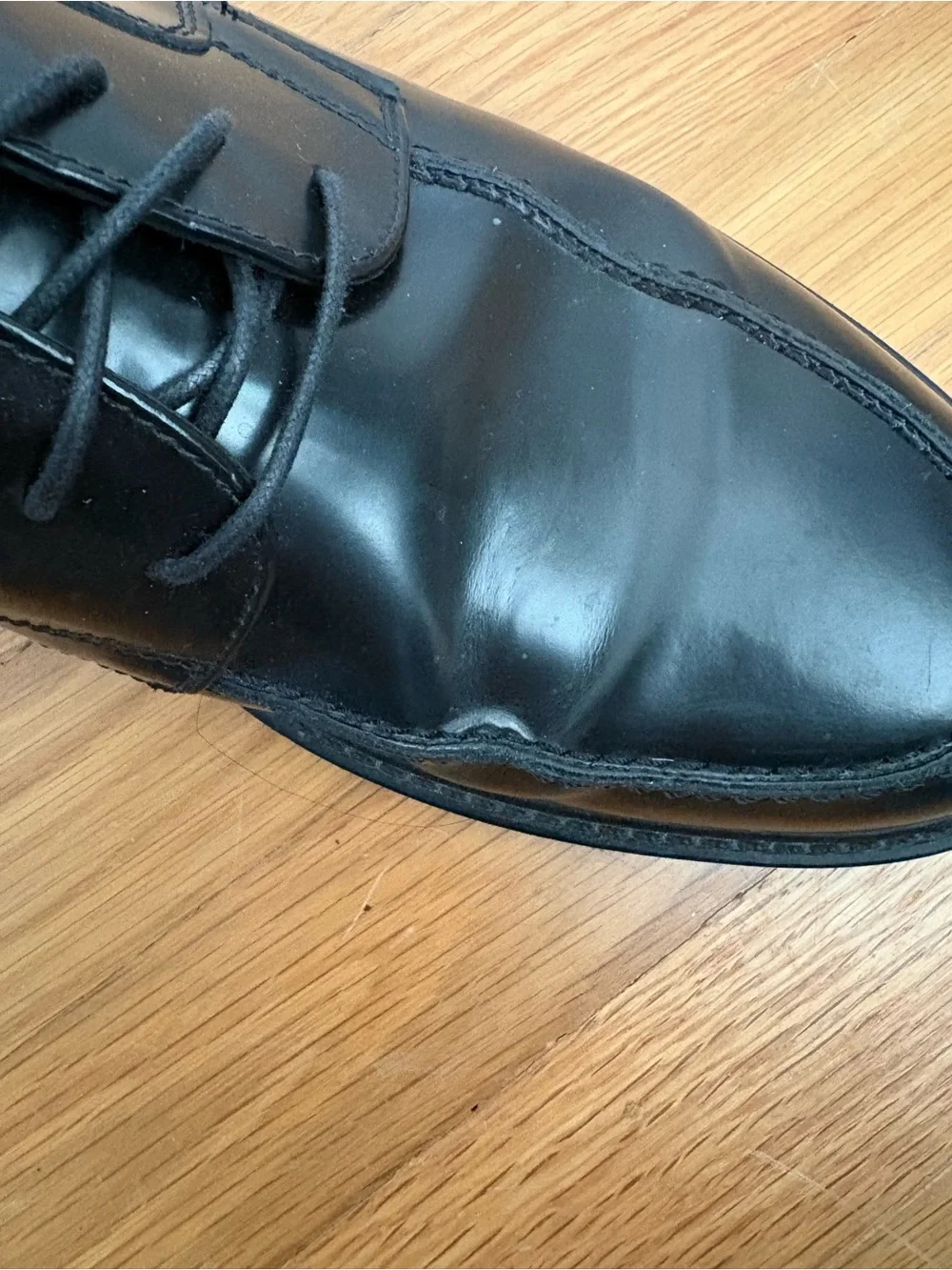 Bostonian Black Leather Lace-Up Oxfords